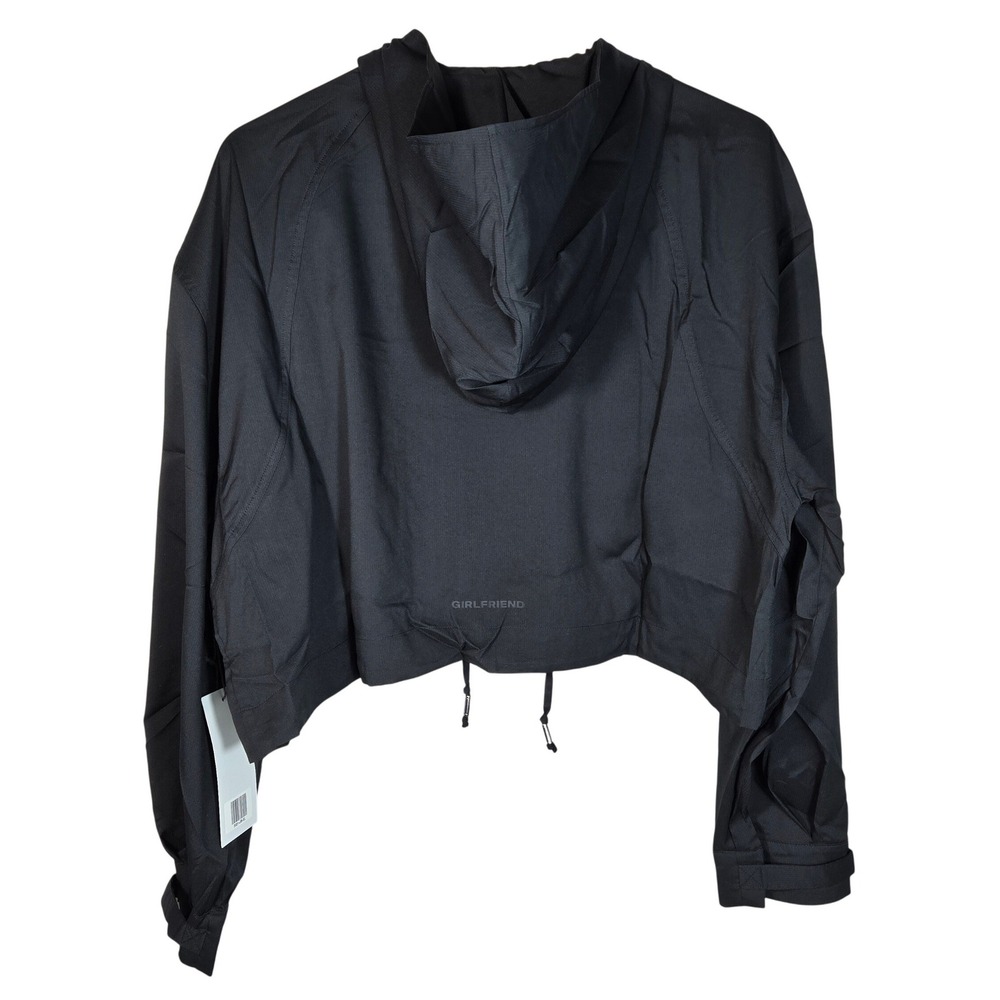 Girlfriend Collective Black Heidi Windbreaker Cropped Hooded Jacket XL NWT - Picture 2 of 11